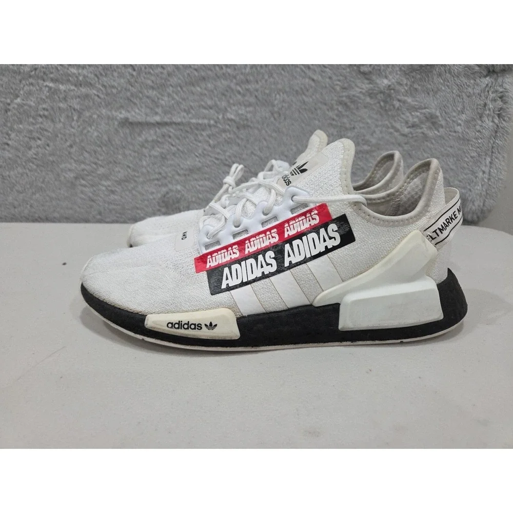 adidas NMD R1 V2 OVERBRANDED 2020 White Black H02537 Men's Sz 9.5